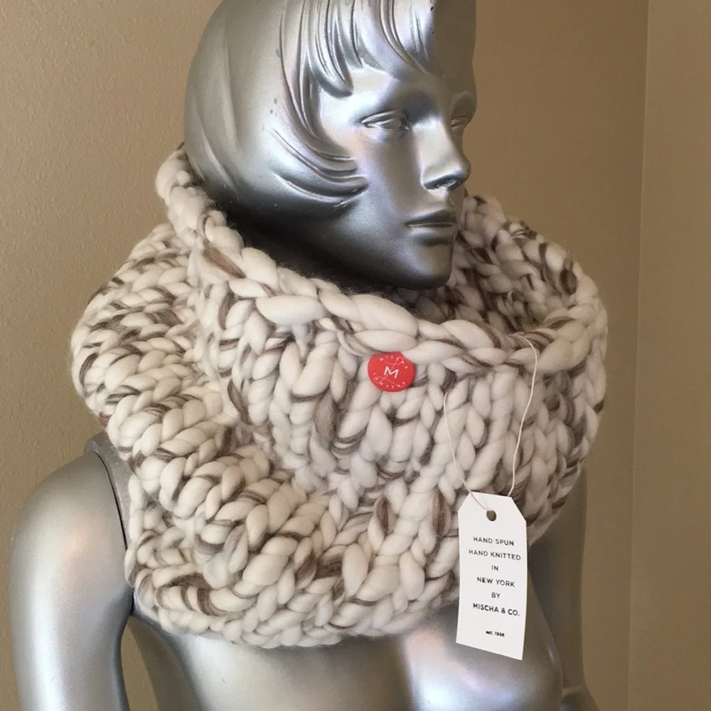 MISCHA LAMPERT LARGE SNOOD WHITE/MARBLE
